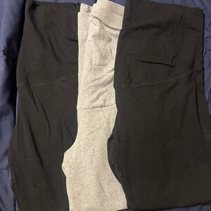 Black and Gray Maternity Leggings Set